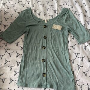 Maurices Sage Green Button-Down Top